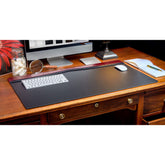 Burgundy Leather with Black Trim Desk Pad, Top Rail, 34 x 20